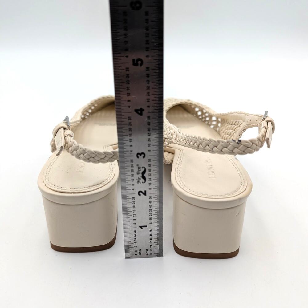 Nordstrom Dextra Slingback Heel Pump Women's Beige Pearled Size US6 EU36 - Picture 4 of 11